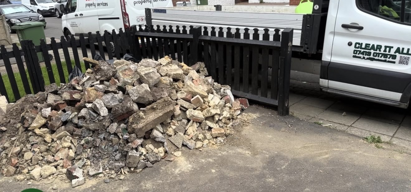 Rubble pile before clearance